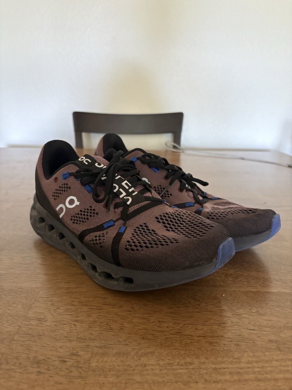 On Cloudsurfer Running Shoes Black Cobalt Purple Trail Sneakers Outdoor Mens 10